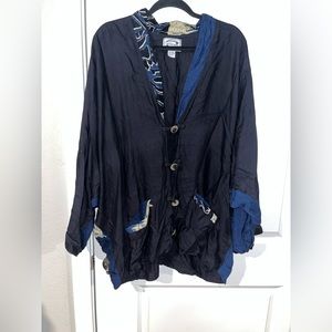 Brand Resort Wear Totem Faced Abstract Boho Cardigan w/ Metal Fastens - Size OS